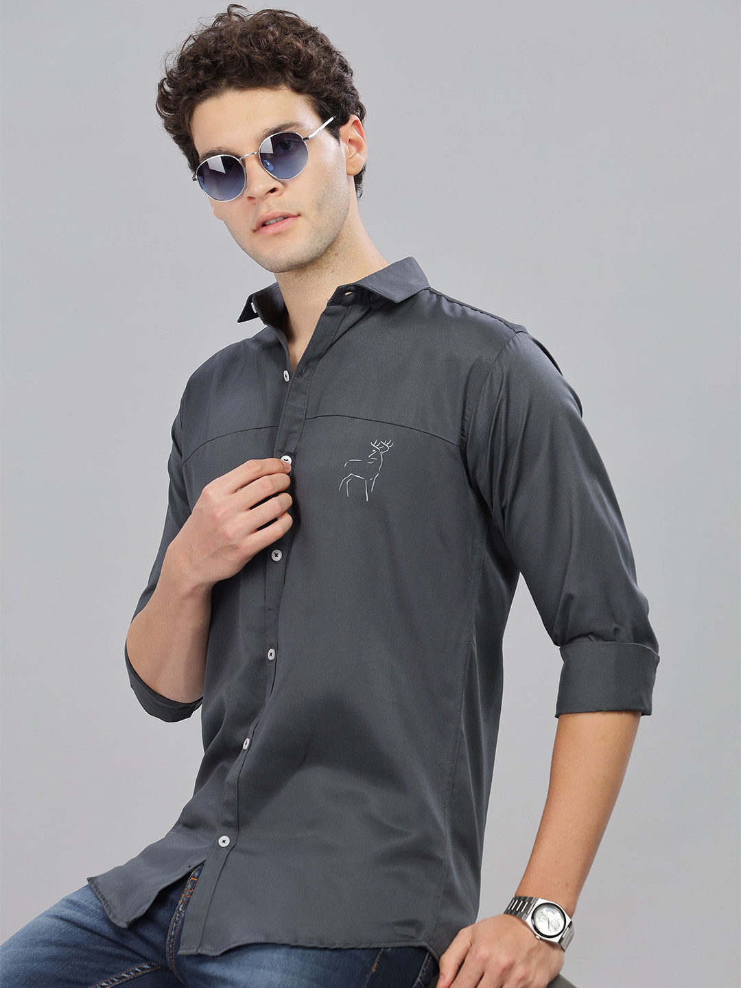 7TH LEGION Spread Collar Casual Shirt
