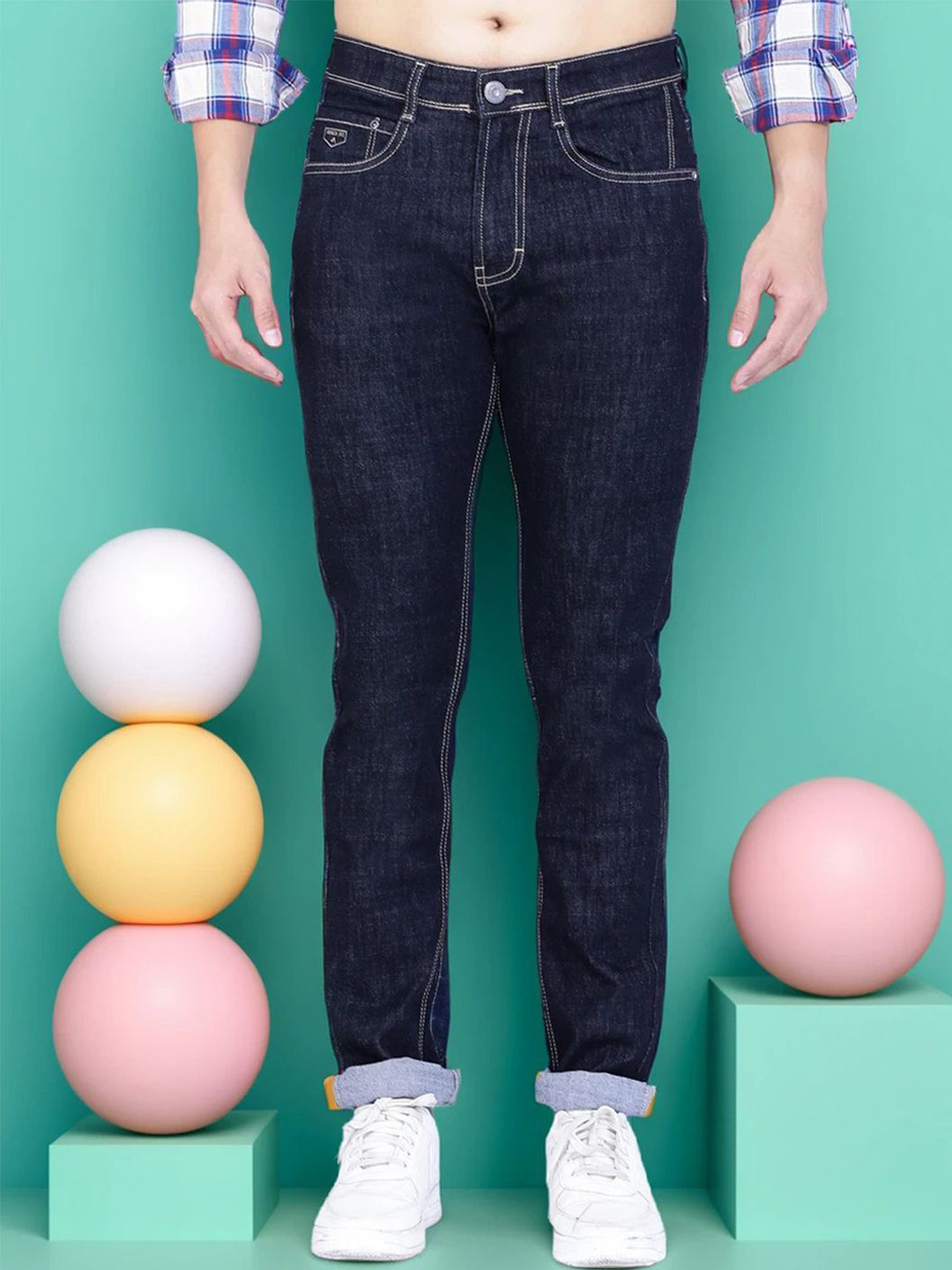 AWACK Men Eton Boy Regular Fit High-Rise Light Fade Stretchable Jeans