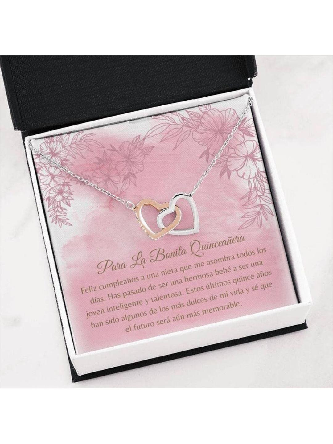 Rakva Women Rose Gold and Silver Two Heart Joined Pendant Necklace