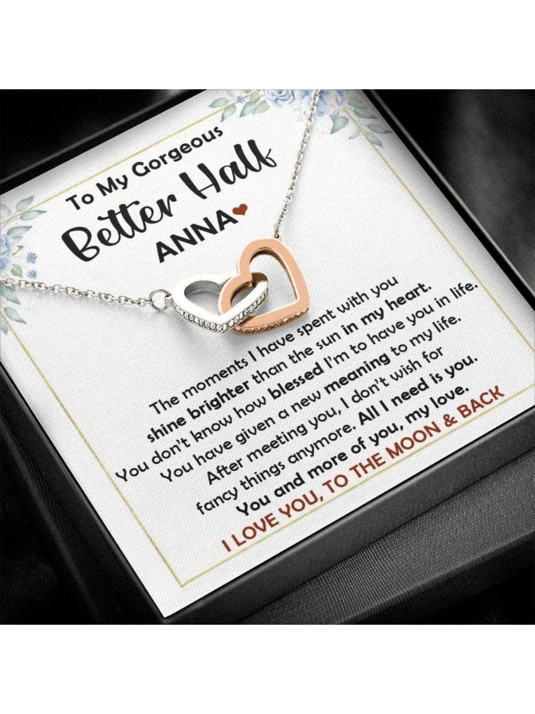 Sterling Silver Gift Wife Necklace, Girlfriend Necklace, Better Half Gift Necklace, Necklace To My