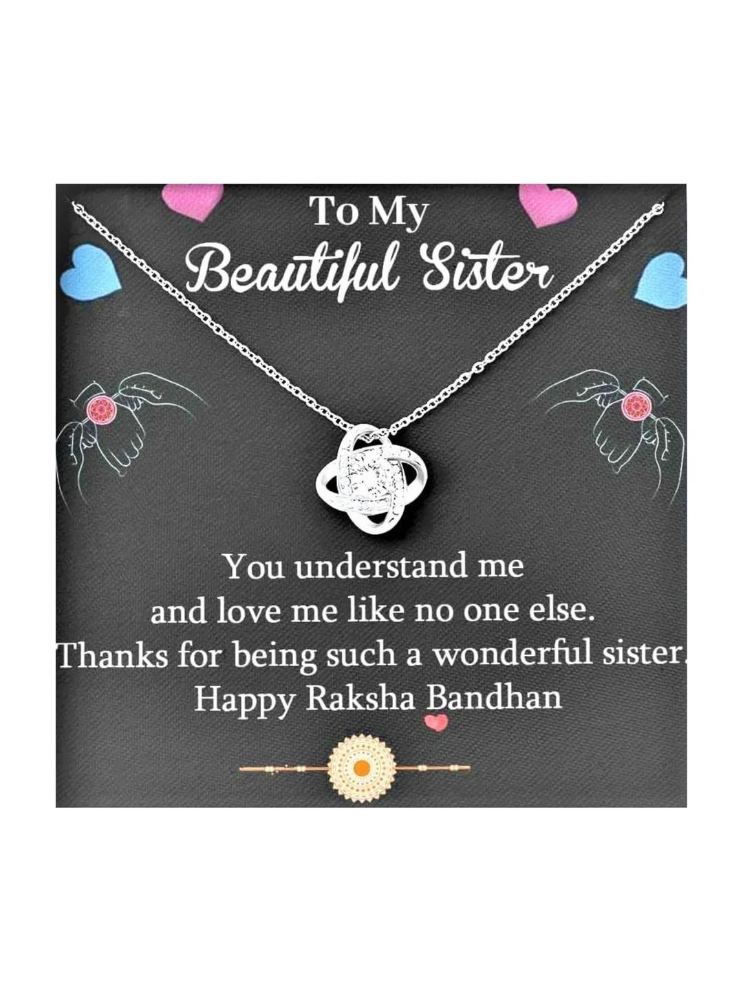 Sterling Silver Perfect Rakhi Gift for Sister Female- | Necklace to Gift Women & Girls | With Certi