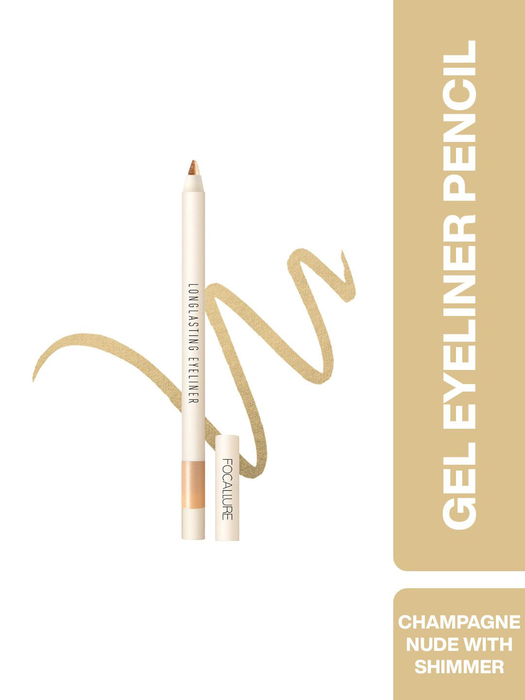 FOCALLURE Long Lasting Gel Eyeliner Pencil - 0.4 g - Champagne Nude With Shimmer