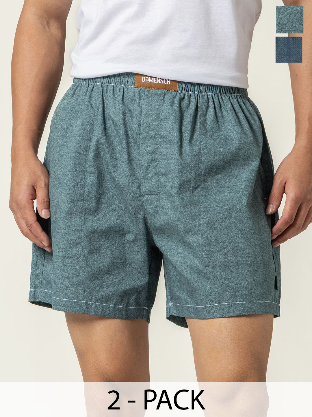 DAMENSCH Pack of 2 Ultra Light Relaxed Fit Pure Cotton Jean-Z Boxers-DACHBOXR113501844