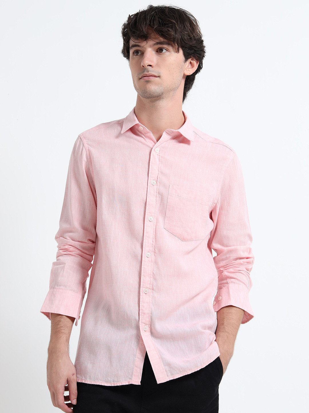 MARTIN SMITH Long Sleeves Linen Shirt
