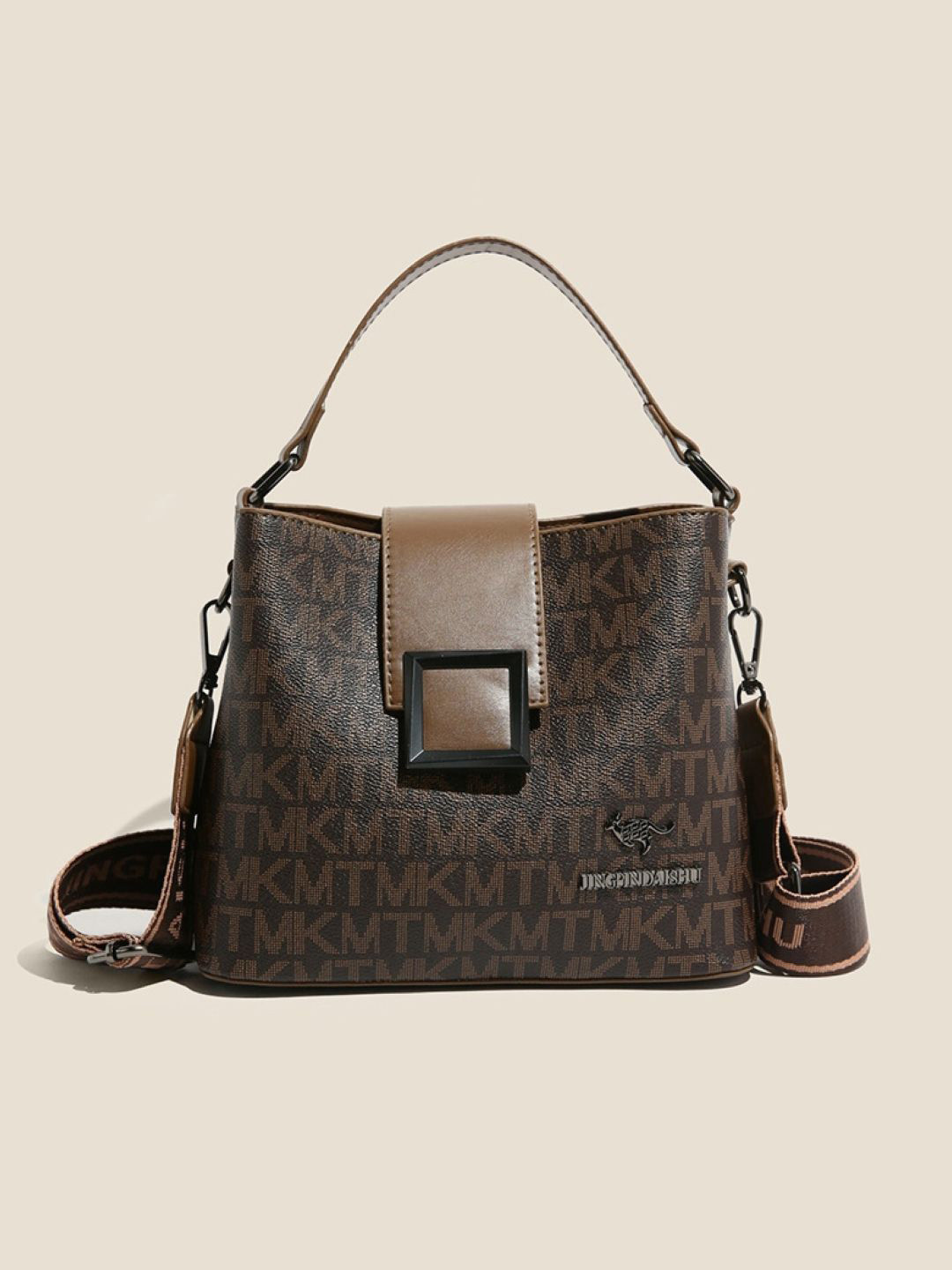 StyleCast Brand Logo Printed Structured Handheld Bag