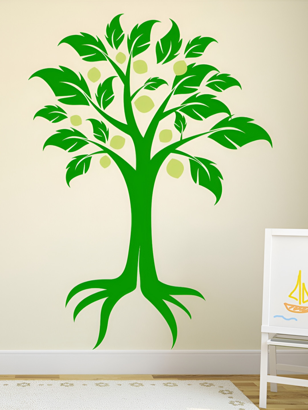 LANSTICK Green Tree Printed Waterproof Wallpaper