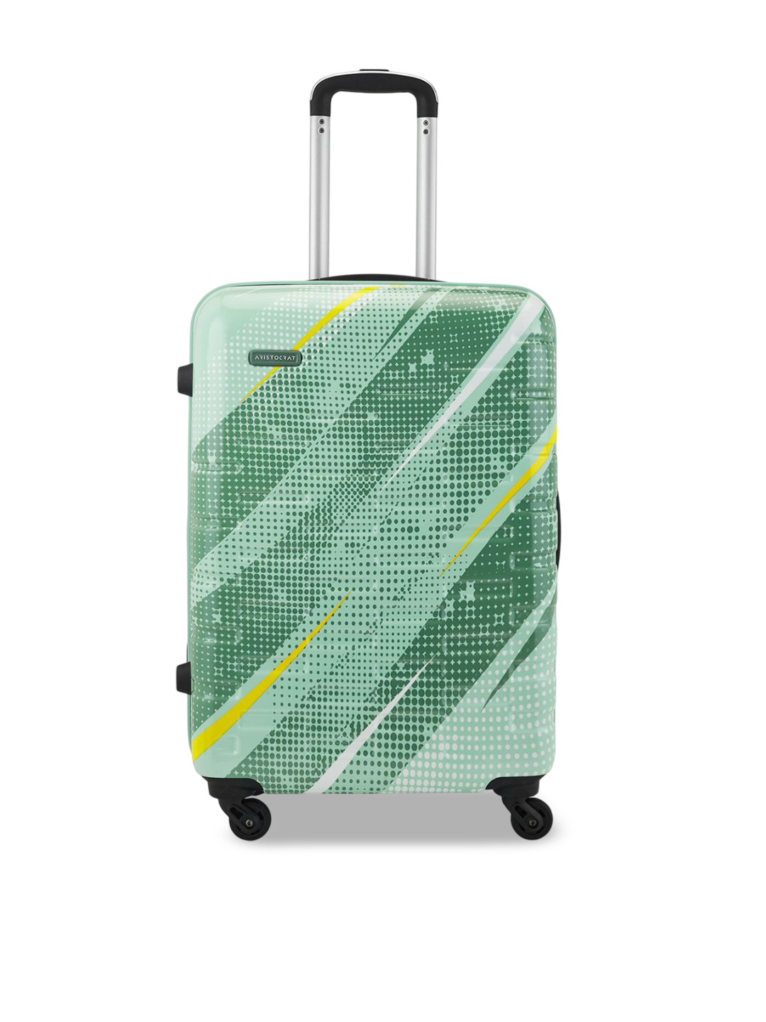 Aristocrat Radiance Green Medium Hard Luggage 65cm Check-in Trolley Bag with 4-Wheel