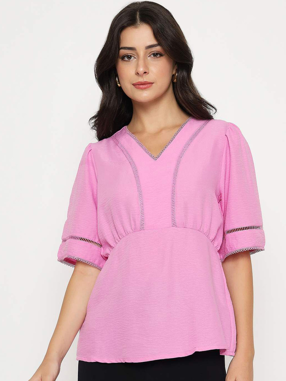 Madame Textile Women V-Neck Empire Top