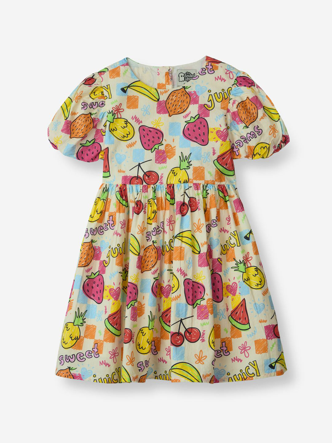 The Souled Store Summer Sweet Girls Print Fit & Flare Dress