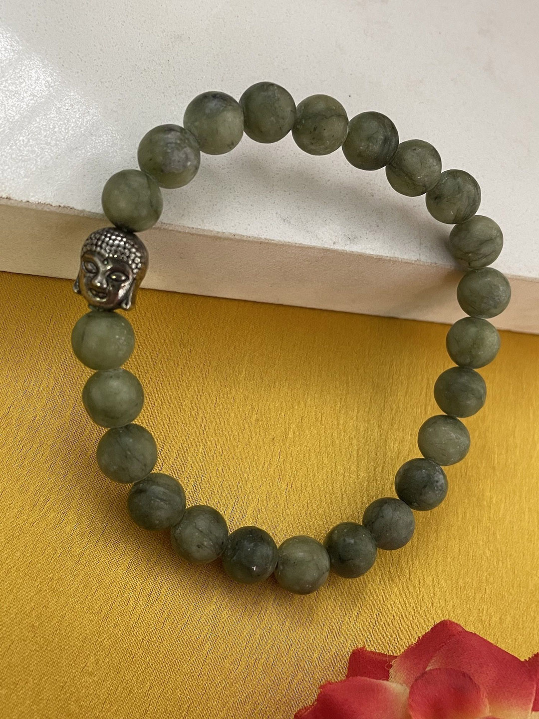 Digital Dress Room Aventurine Men Artificial Beads Beaded Elasticated Bracelet