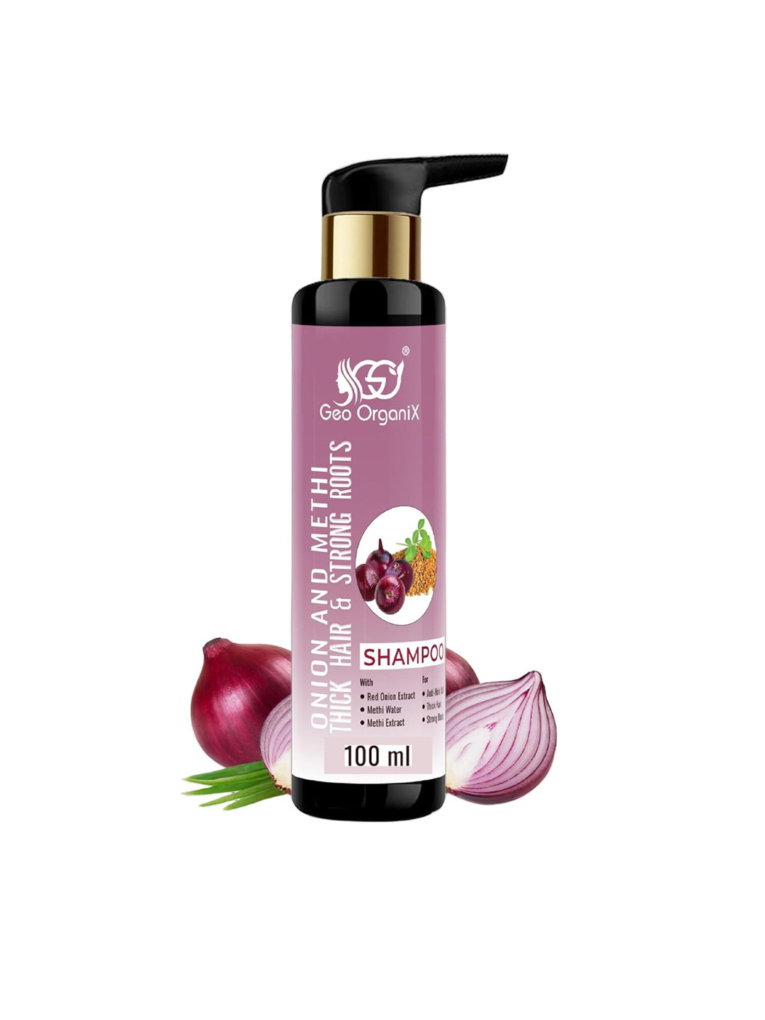 Geo OrganiX Onion & Fenugreek Shampoo With Vitamin E & Glycerine - 100 ml
