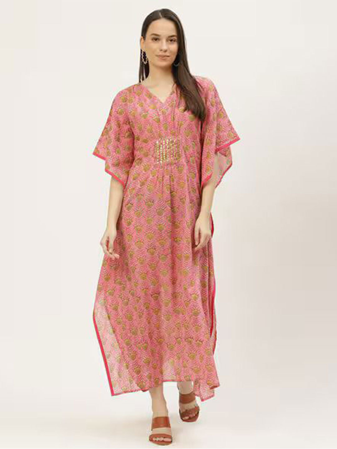 PinkTribe Women Hand Tie Dyed Kaftan Kurta