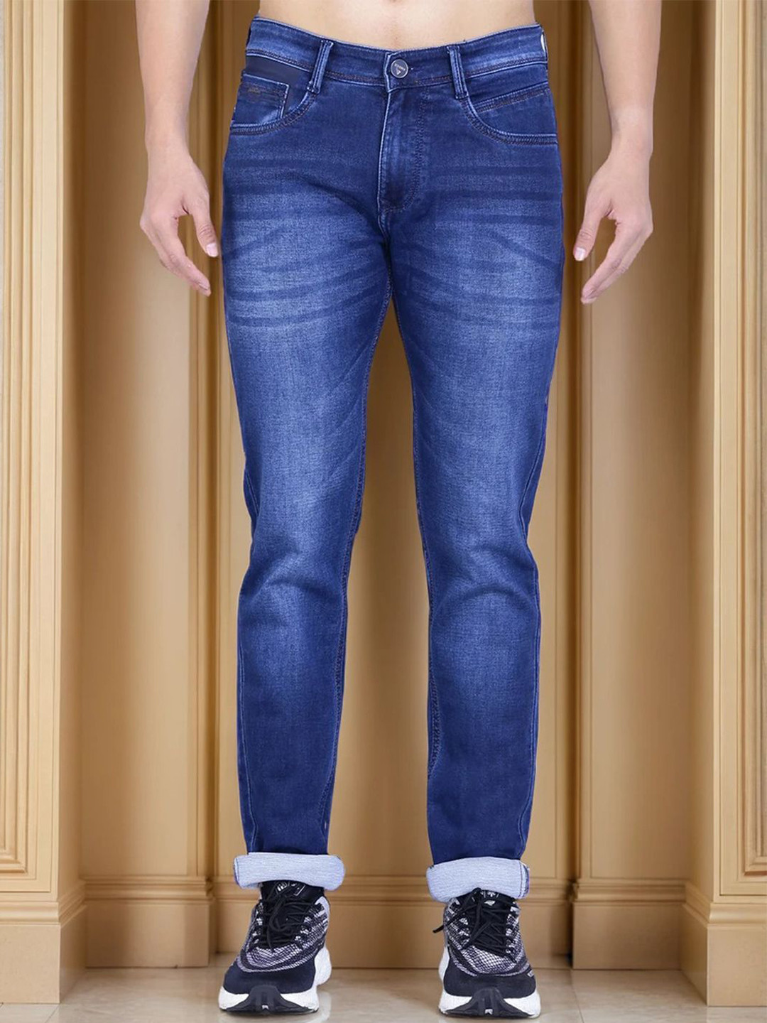 AWACK Men Eton Boy Regular Fit Mid-Rise Heavy Fade Stretchable Denim Jeans