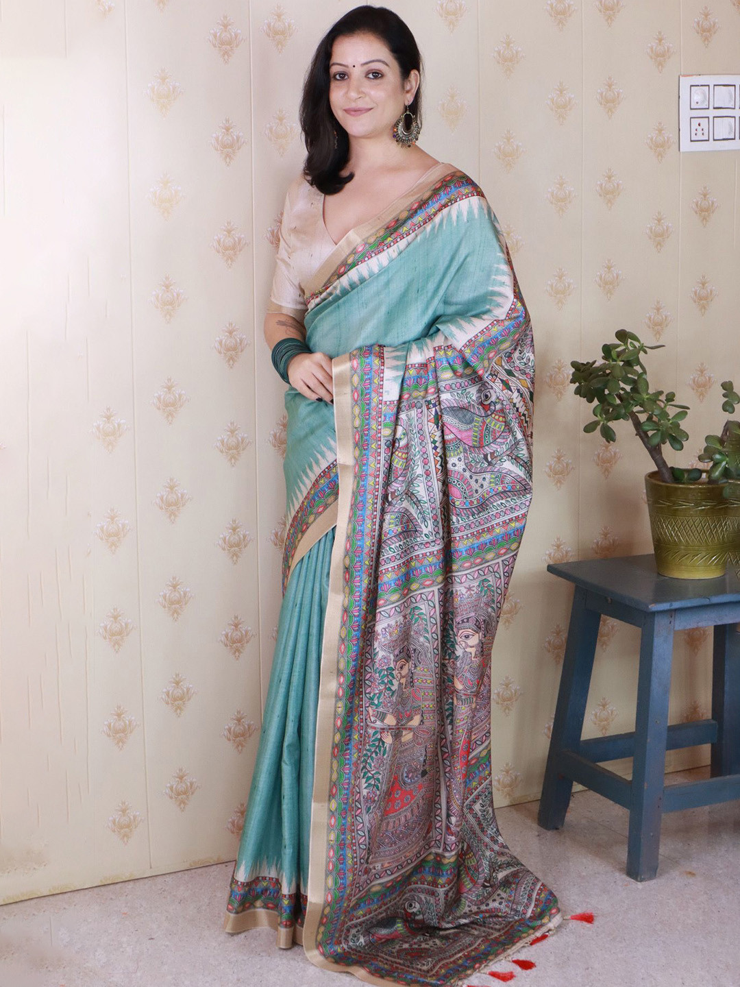 all about you Zari Tussar Saree