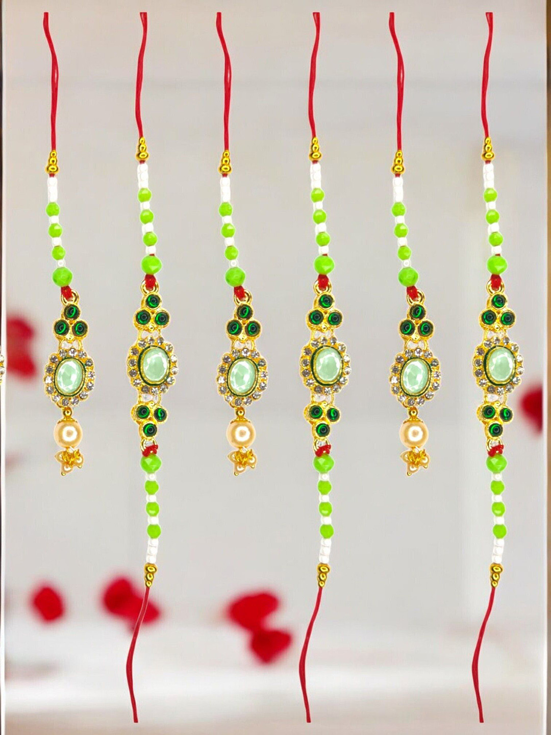 MISHAV Set Of 3 Oval Couple Rakhi