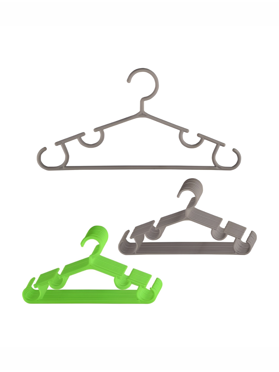 Aura Pack Of 20 Green & Grey Single Tier Bar Hangers