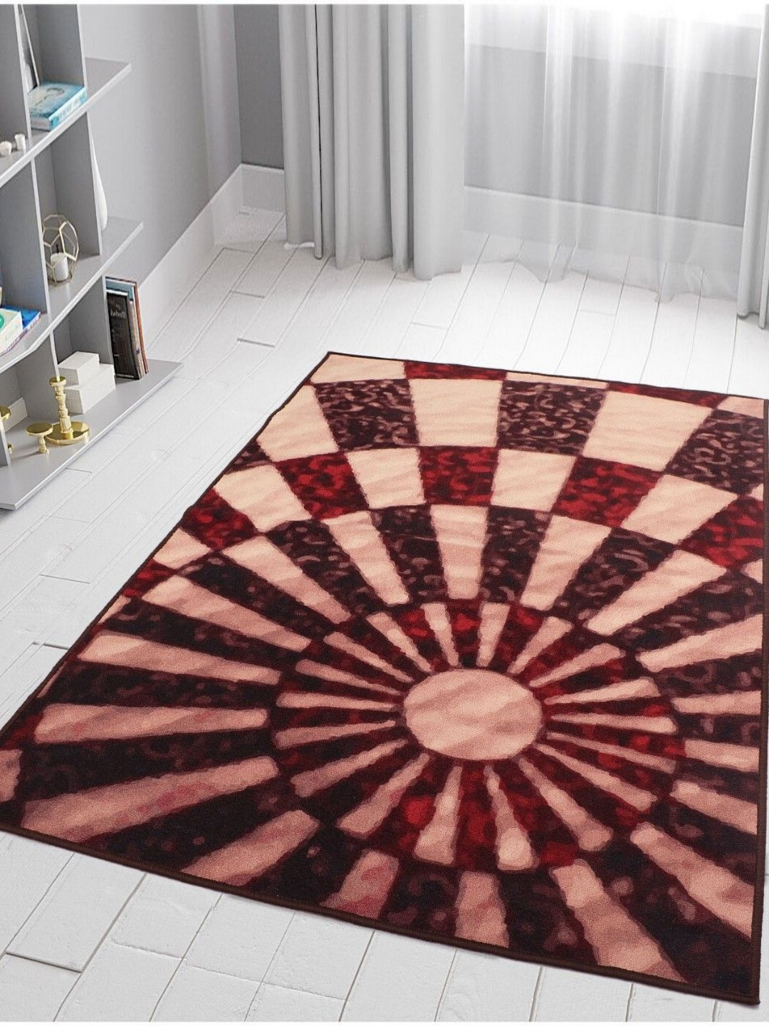 MODEFE Pink & Black Abstract Light Anti-Skid Carpet