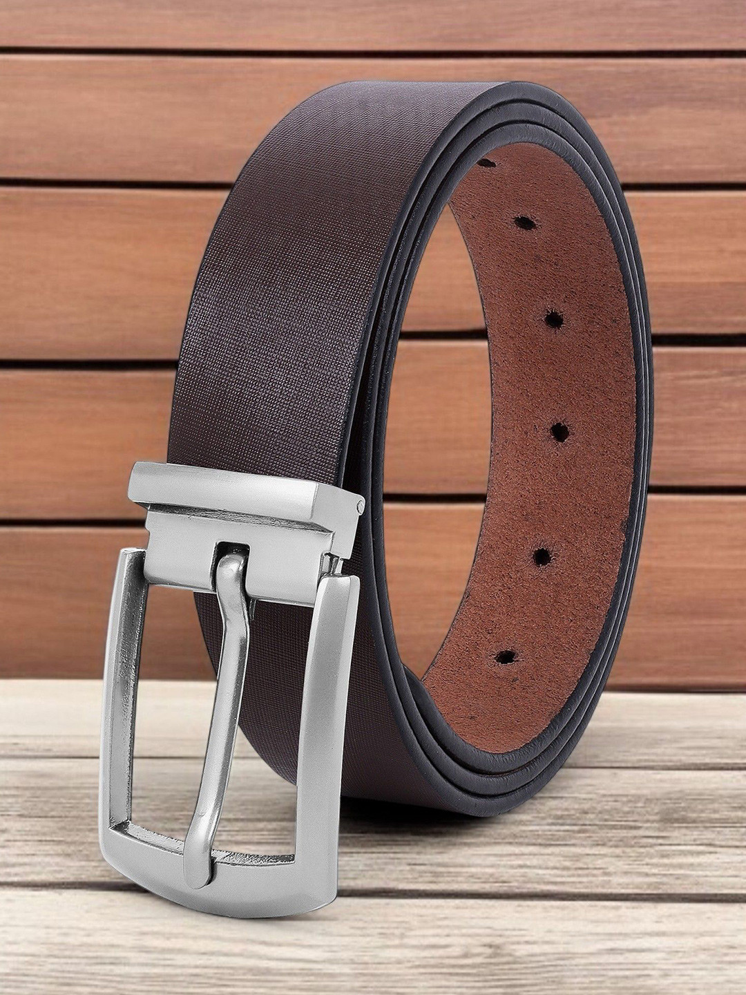 The Roadster Lifestyle Co. Men Leather Textured FormalBelt