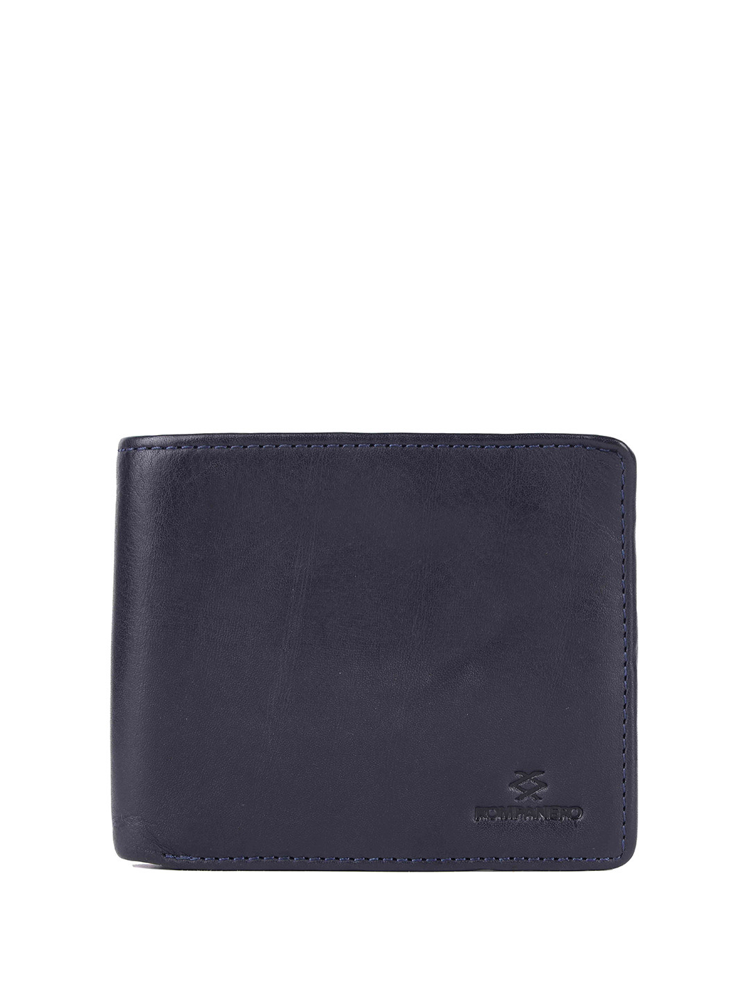 KOMPANERO Men Brand Logo Leather Two Fold Wallet