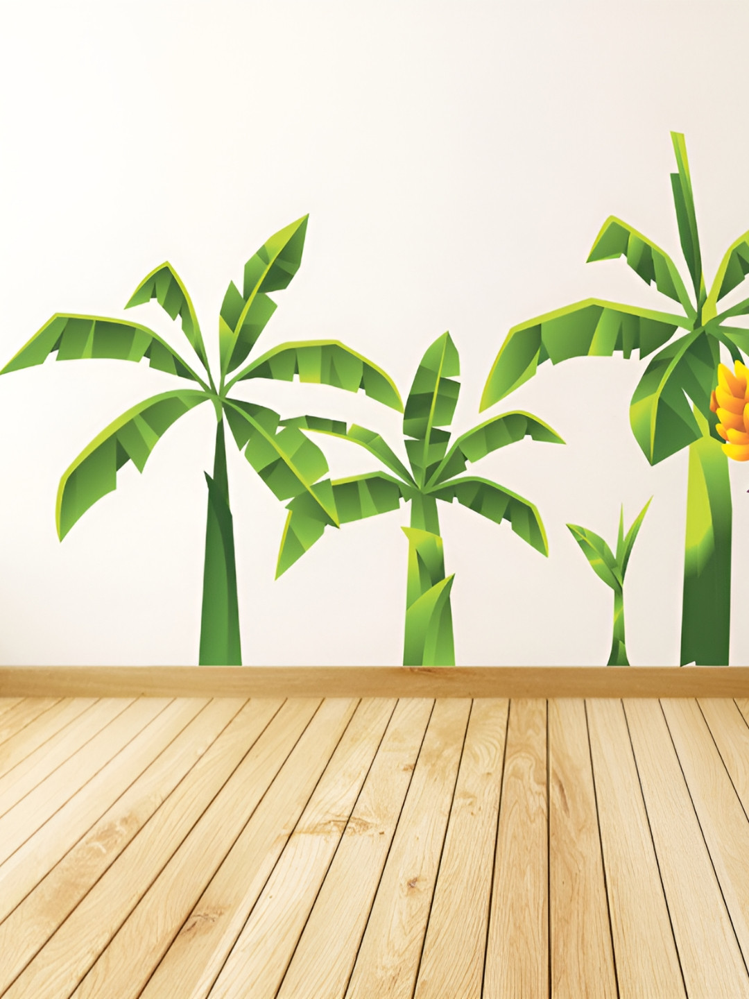 LANSTICK Green Banana Tree Printed Waterproof Wallpaper