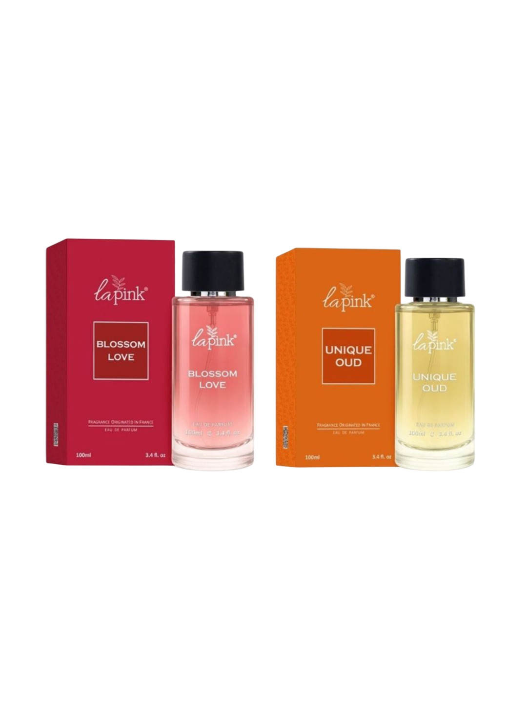 La Pink Set Of 2 Unique Oud Blossom Love Long Lasting Eau De Parfum - 100 ml Each