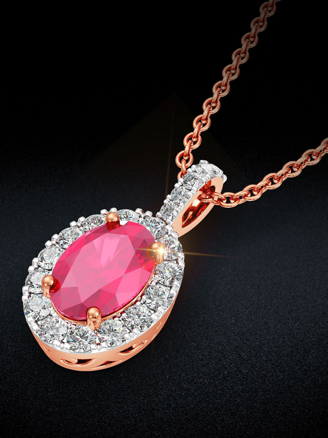Joyalukkas Fiery Solitaire Diamond Pendant
