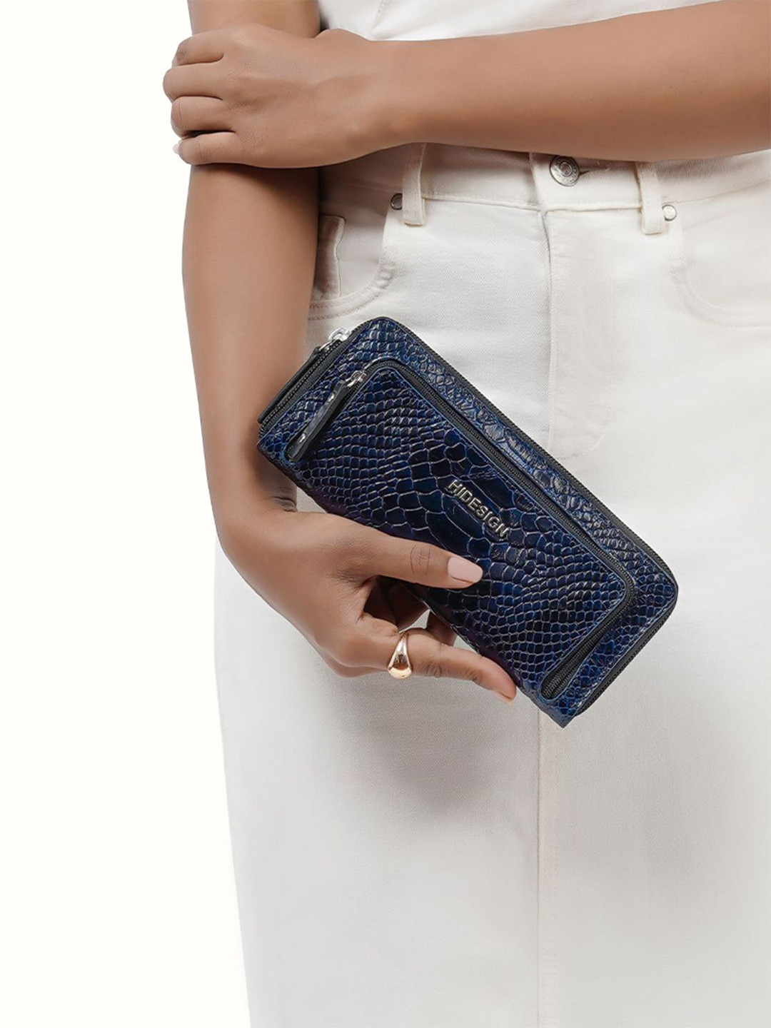 Hidesign Leather Textured Purse Clutch