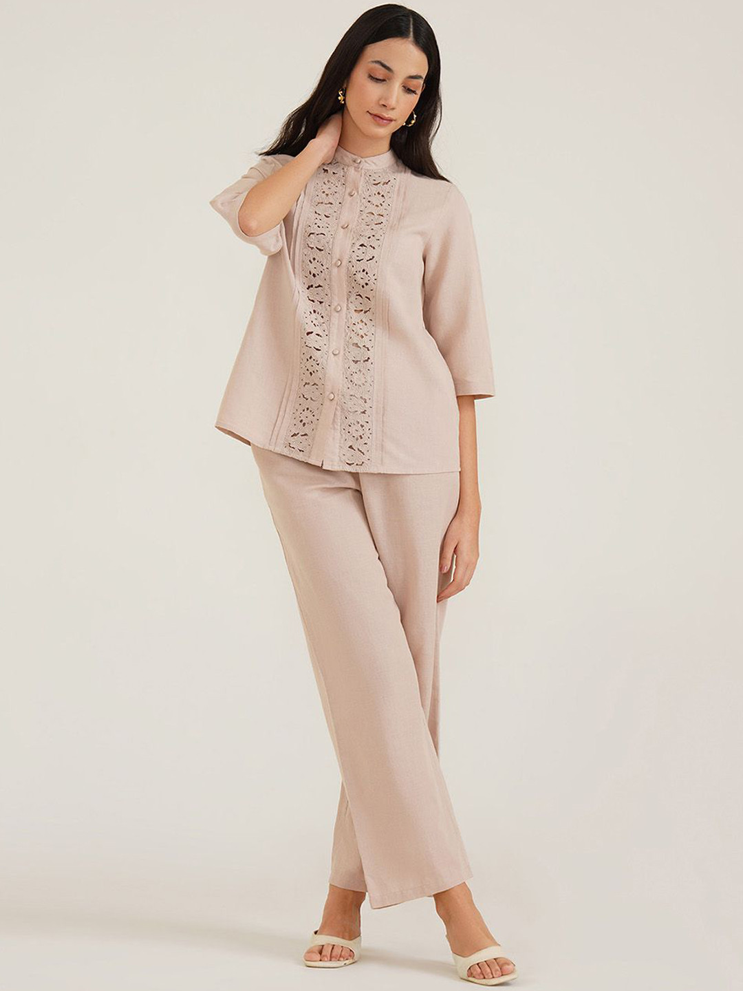 B77 Women Smart Organic Cotton Linen Easy Wash Trousers