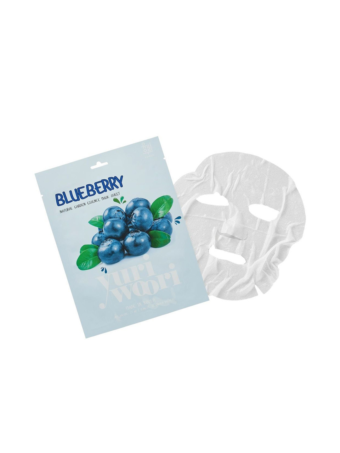 yuri woori Antioxidant Sheet Mask with Blueberry & Korean flowers extracts 25 ml