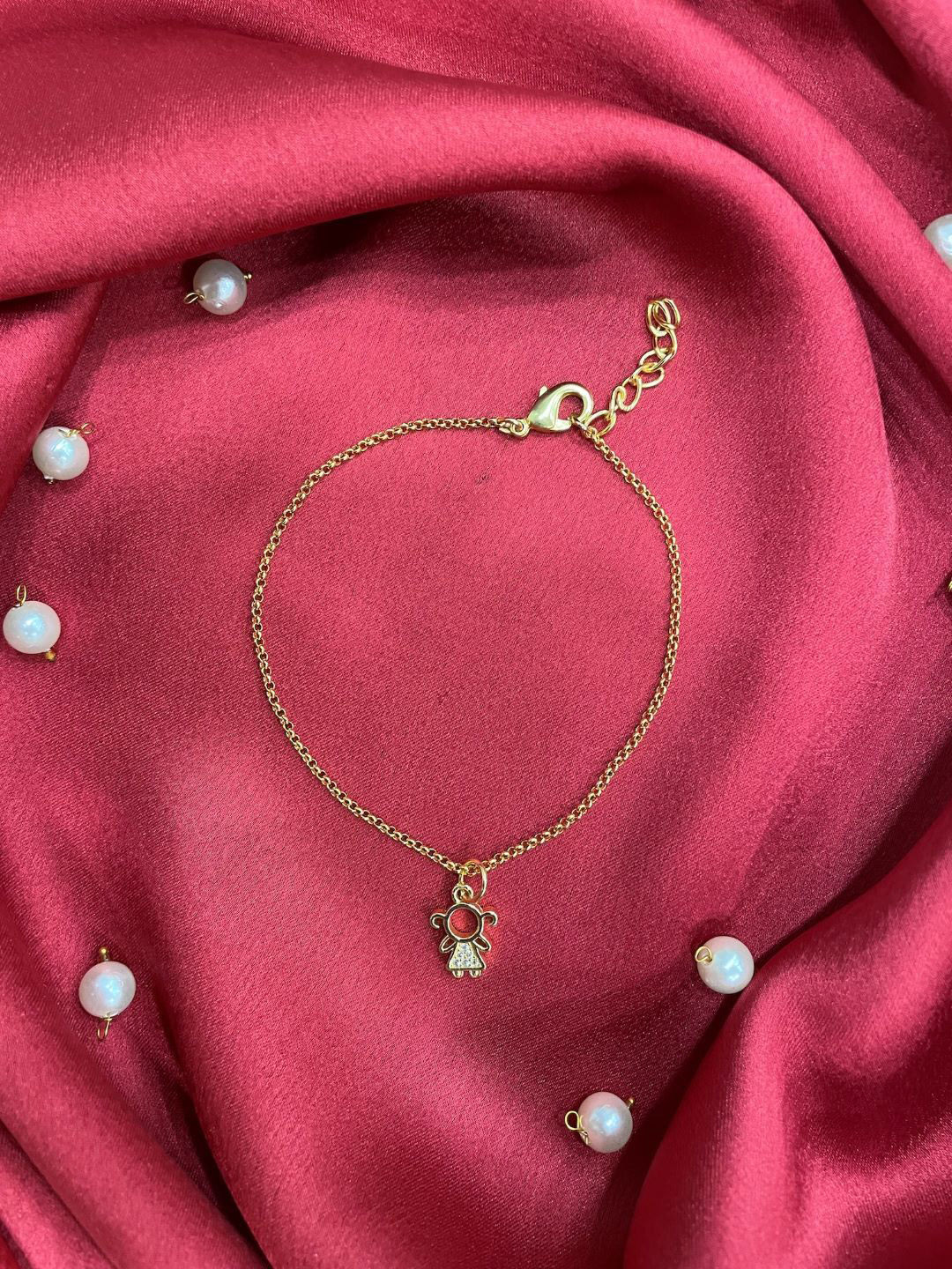 Digital Dress Room Set Of 2 American Diamond Studded Slippers & Doll Lumba Rakhis