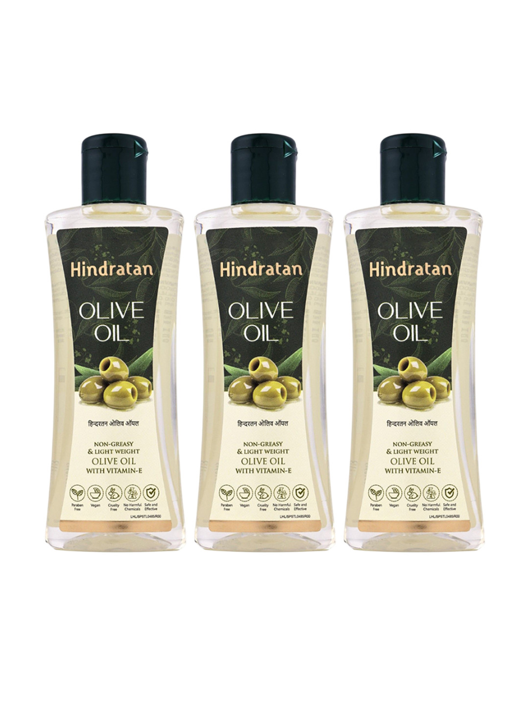Hindratan Set Of 3 Non Greasy Olive Oil - 60 ml Each