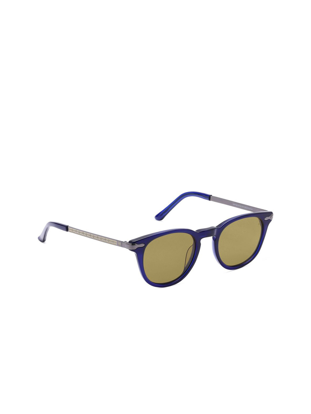 Specsmakers Warli Unisex Yellow Lens & Blue Round Sunglasses with Polarised Lens SM SE7120