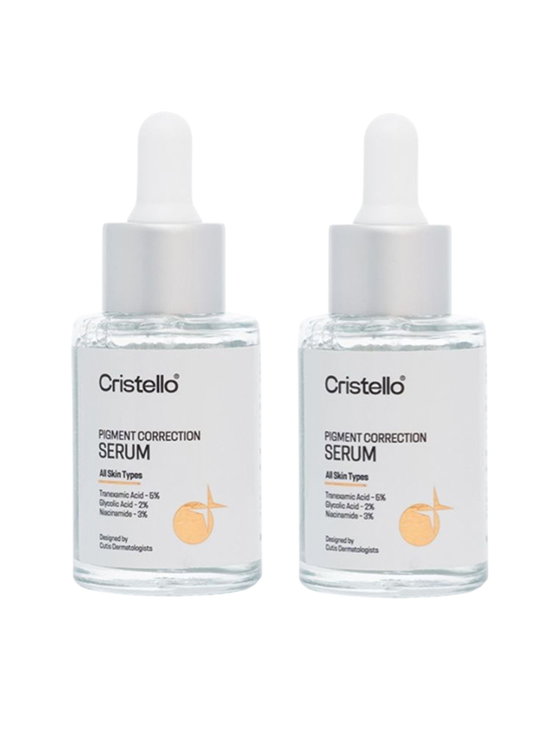 Cristello Set Of 2 Tranexamic & Glycolic Acid Blend Pigment Correction Serum - 30 ml Each