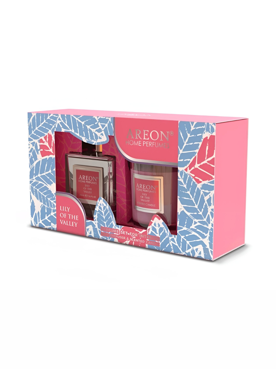 AREON Pink & Blue lilly of the Valley Home Perfume 150ml With Candle