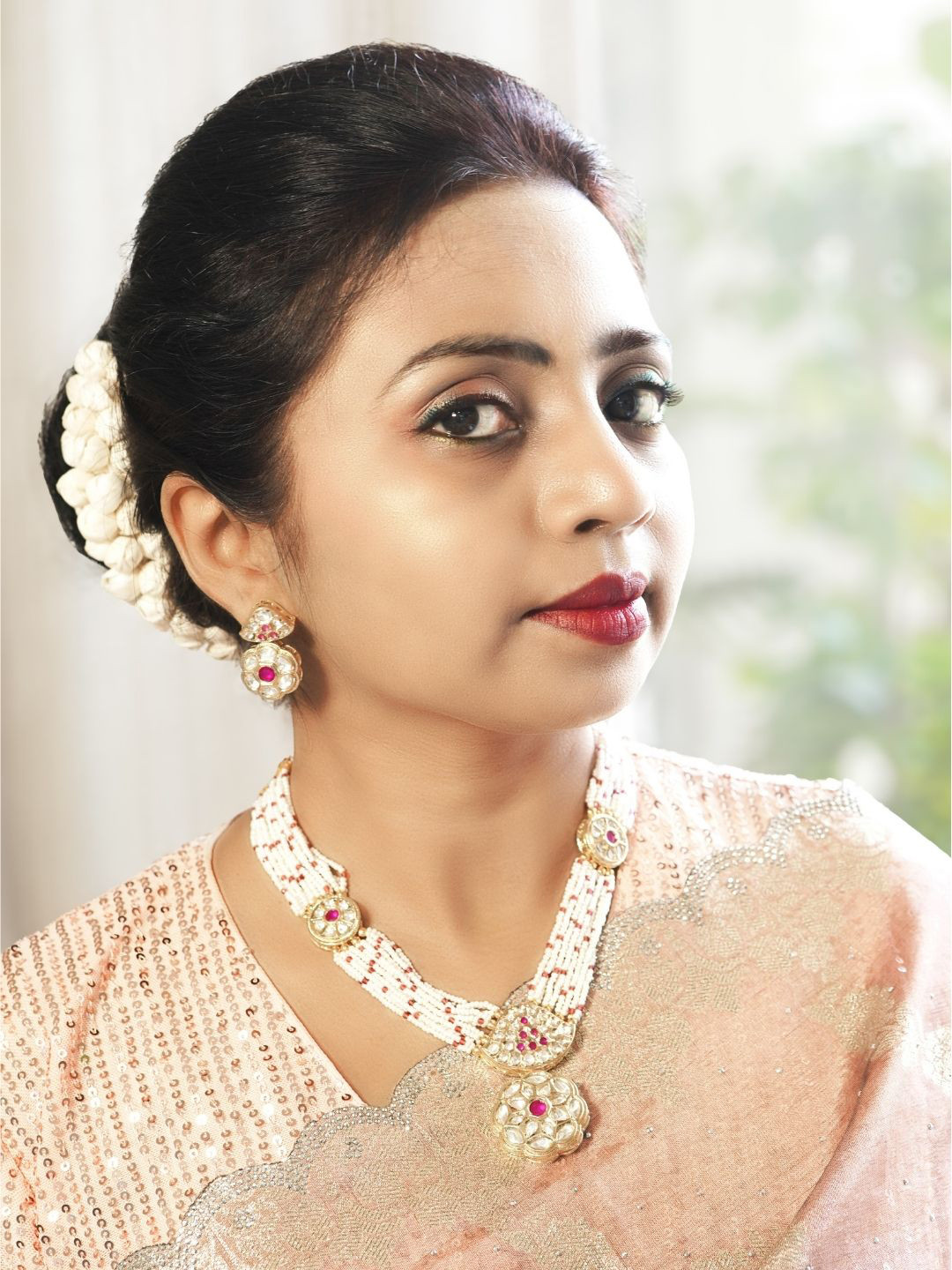 INC63 Floral Drop Pure Kundan Necklace Set