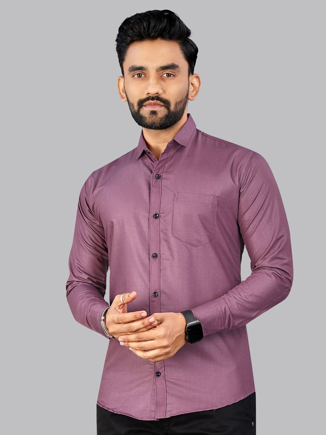 KHUSHI CREATION Original Spread Collar Cotton Casual Shirt