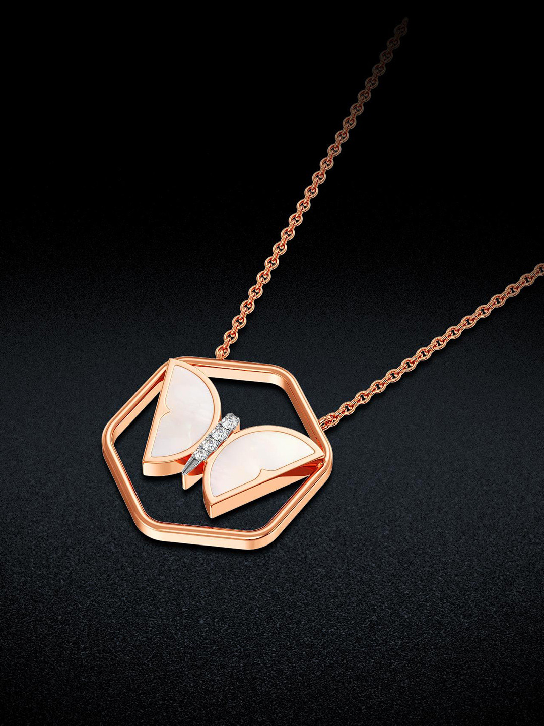 Joyalukkas Frosted Butterfly Diamond Pendant