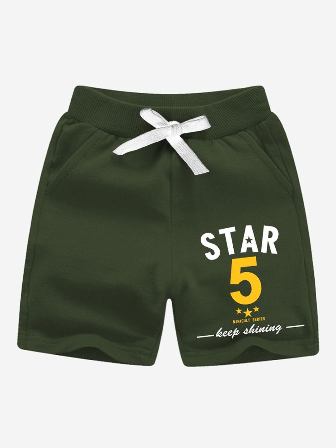 Minicult Boys Typography Printed Mid-Rise Shorts