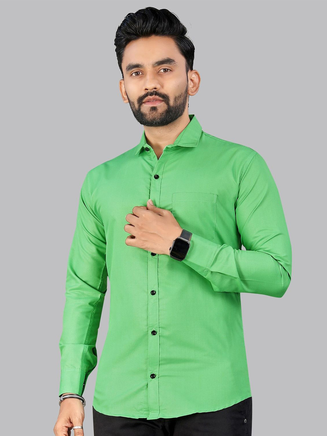 KHUSHI CREATION Original Spread Collar Cotton Casual Shirt