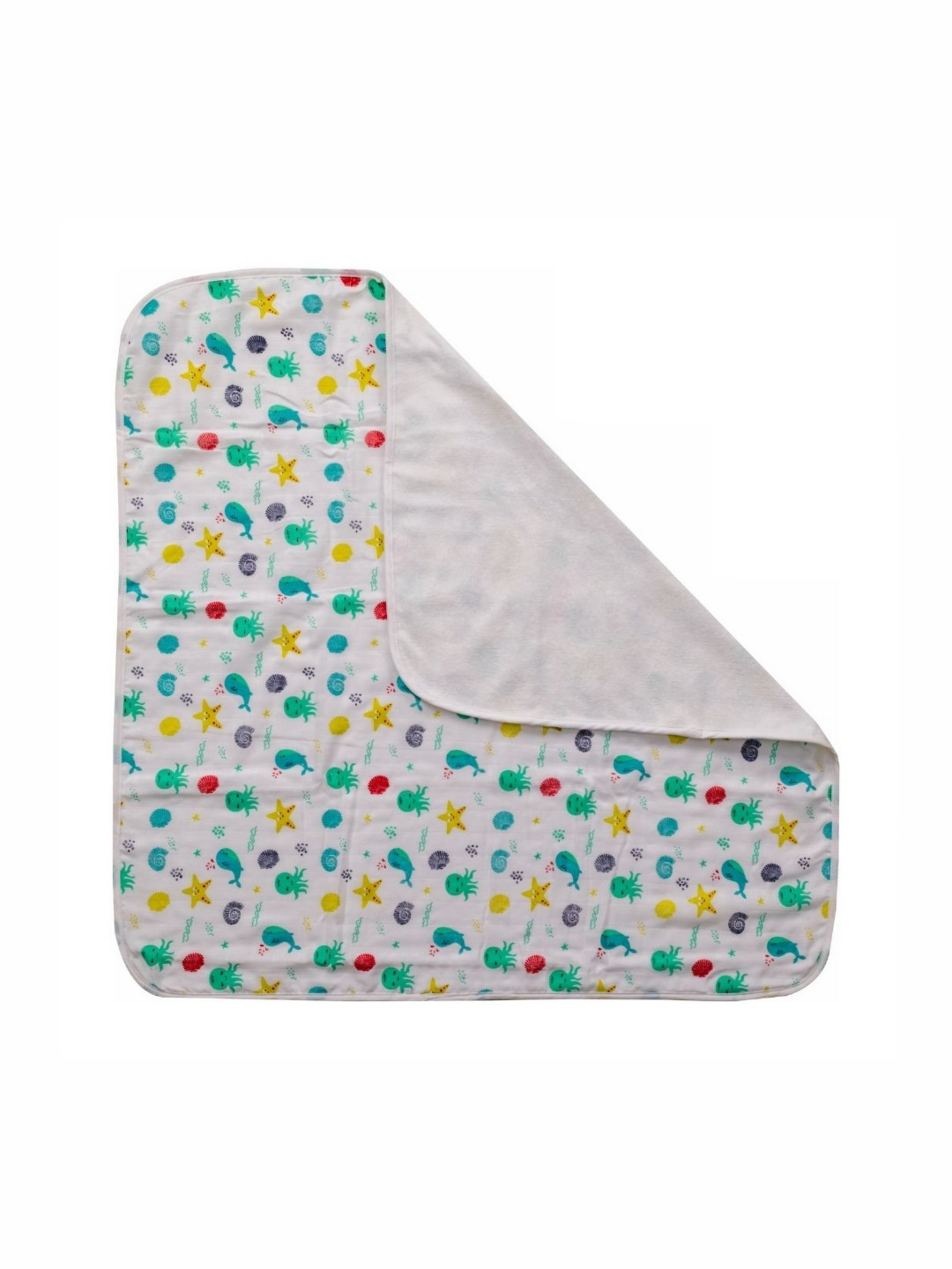 Adore White & Green 4 Printed Cotton 210 GSM Bath Towel