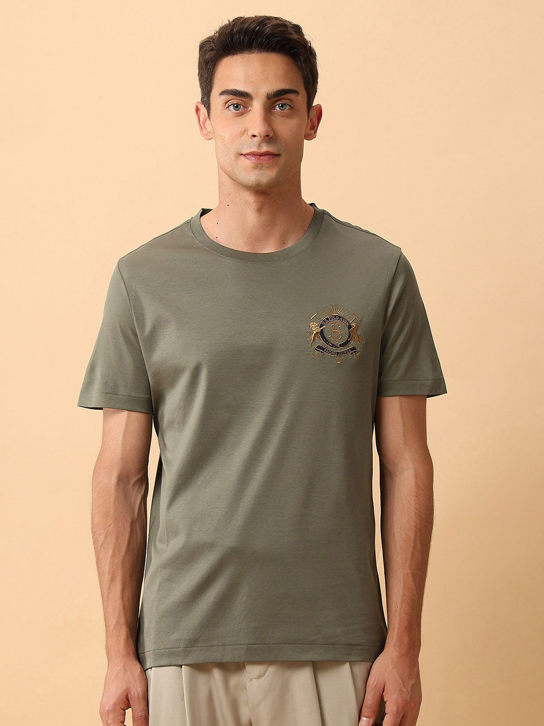 U.S. Polo Assn. Men Pacho X Slim Fit Solid Pure Cotton T-shirt