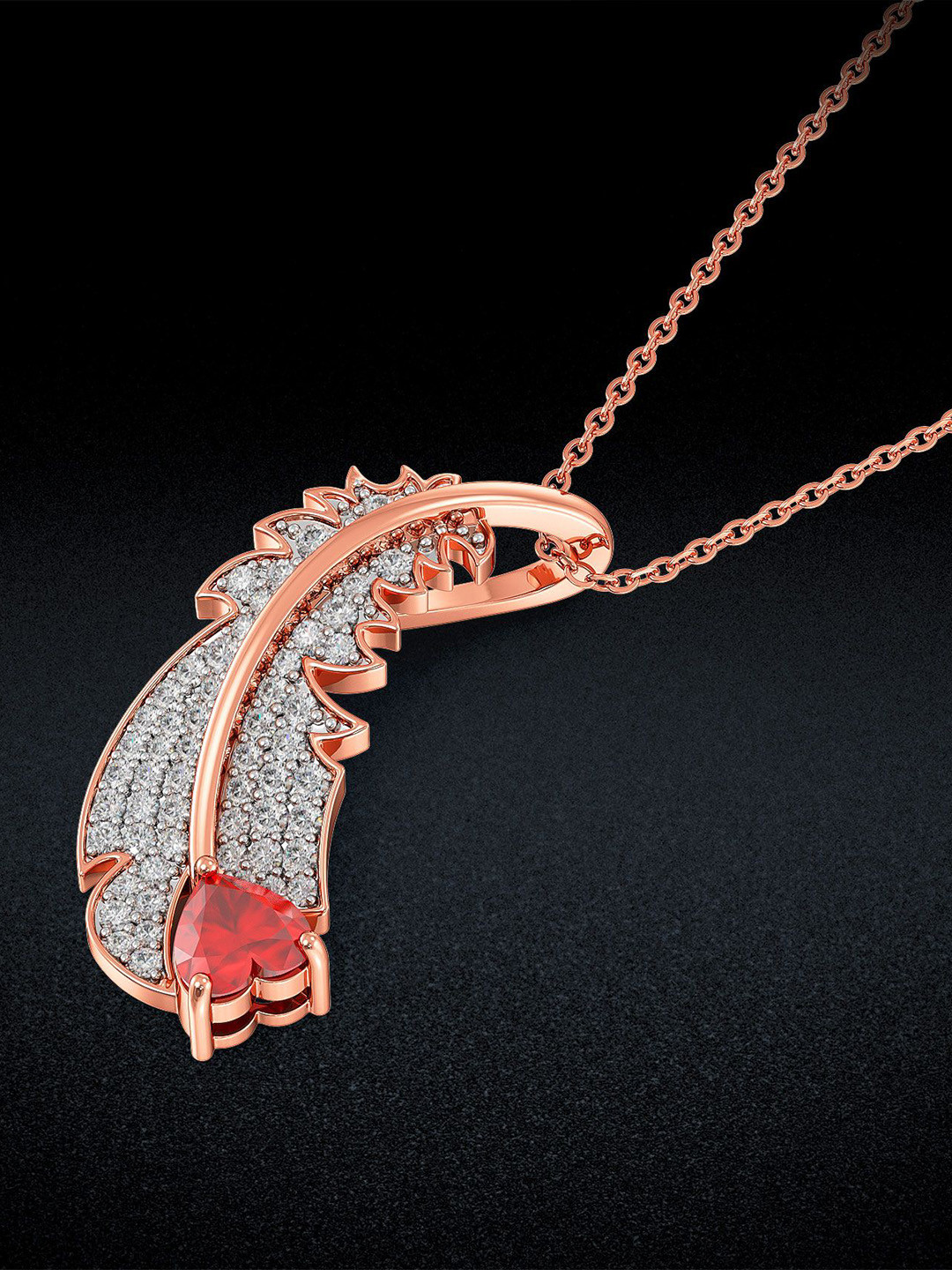 Joyalukkas Feathered Love Diamond Pendant