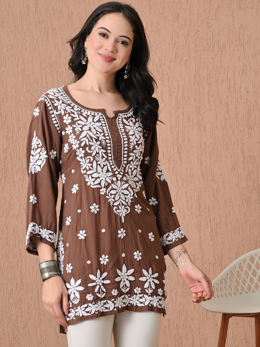 Syrish Embroidered Chikankari Kurti
