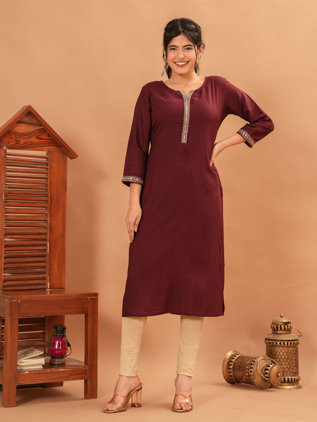 KPF Women Solid Casual Straight Kurta
