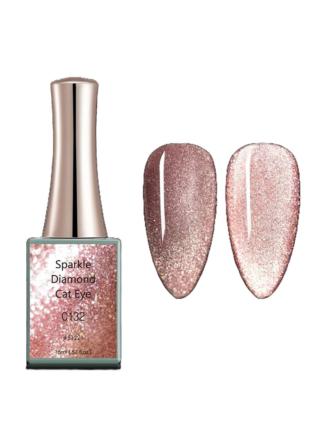 BELLE GAGA Sparkle Diamond Cat Eye Series Gel Nail Polish - 16 ml - Shade - C132