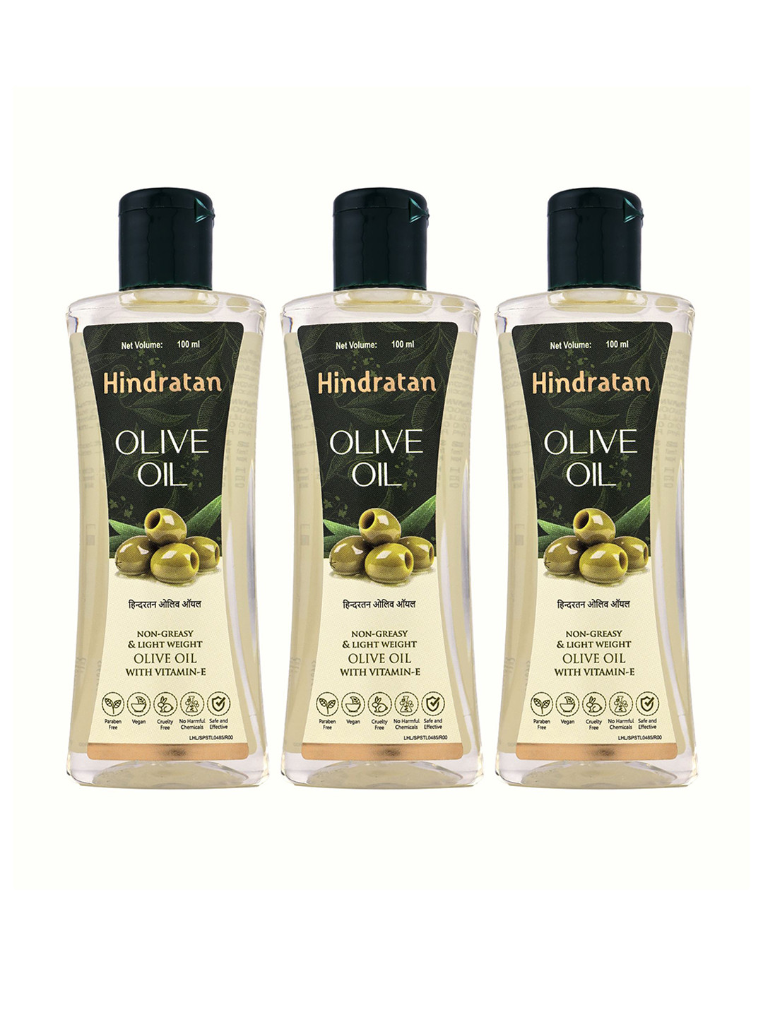 Hindratan Set Of 3 Non Greasy Olive Oil - 100 ml Each