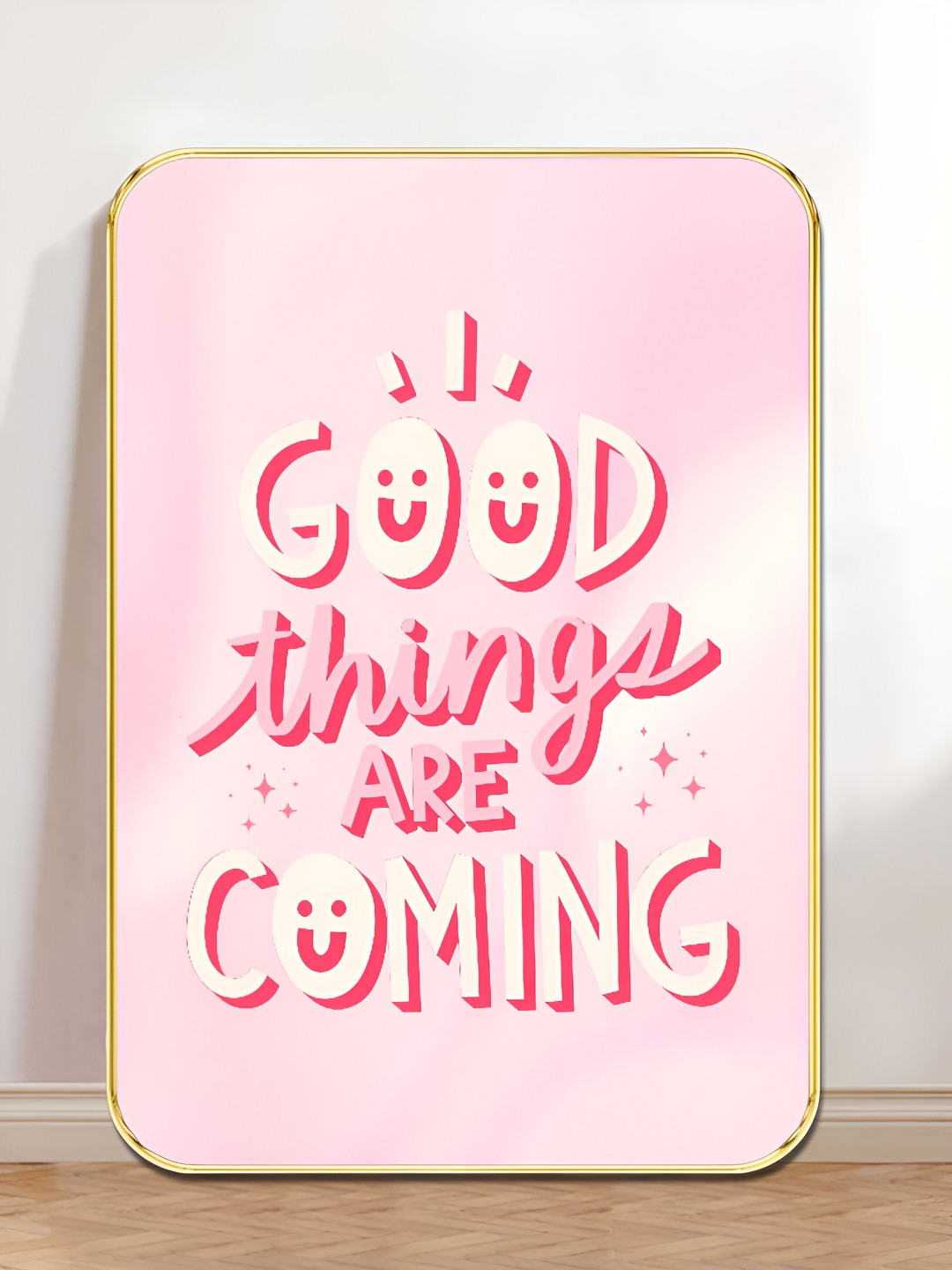 Myntra Elegant Homes Pink & Off White Wooden Motivational Quote Wall Art