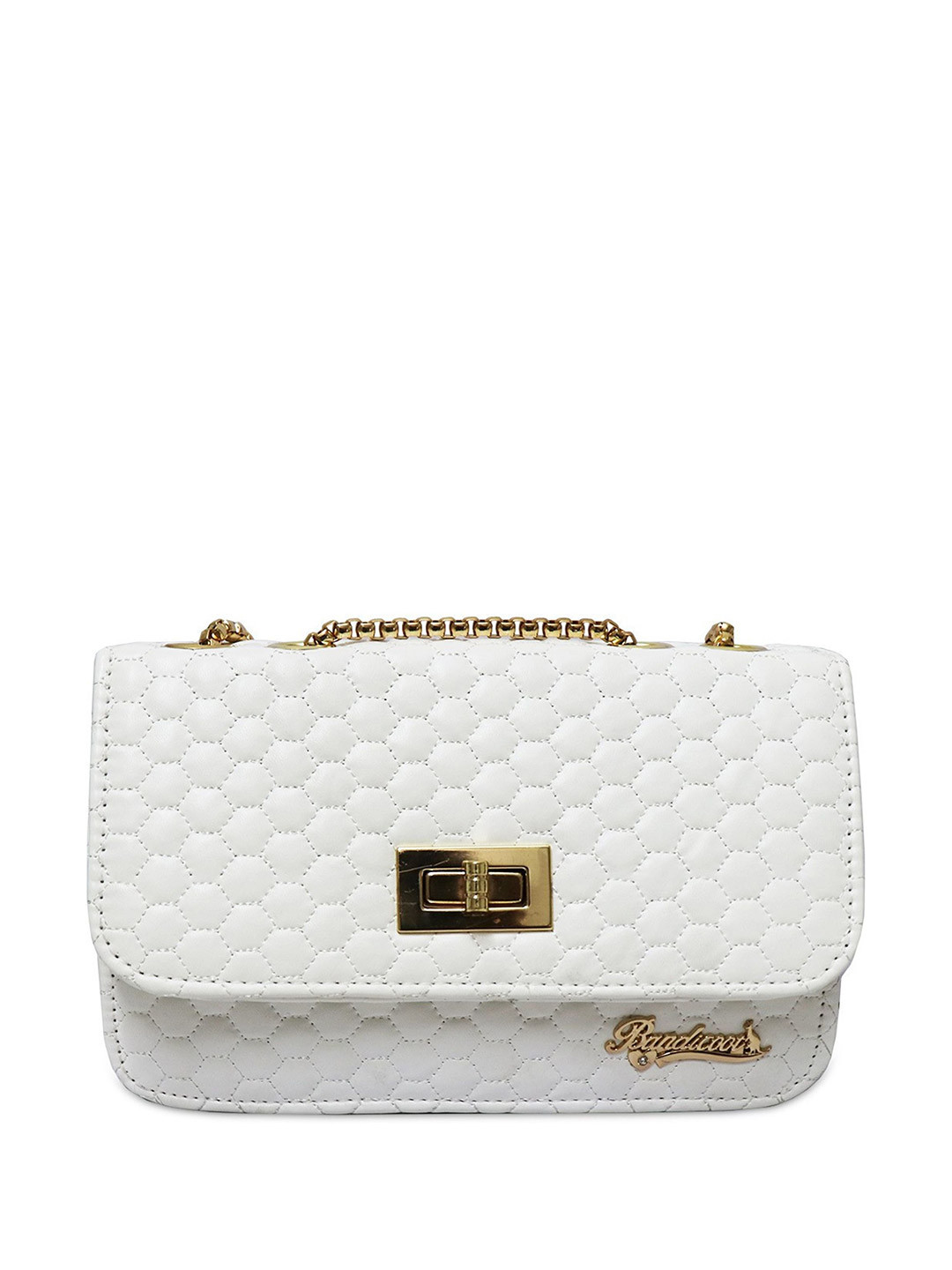 BANDICOOT Brand Logo Crossbody Textured Sling Bag with Quilted