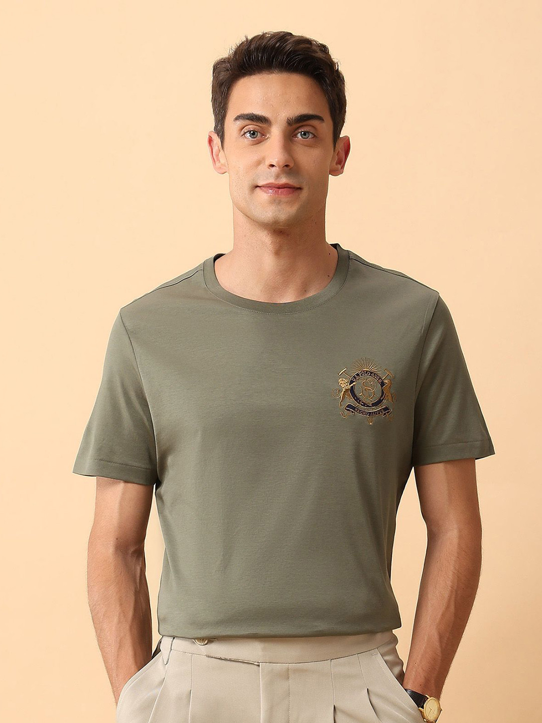U.S. Polo Assn. Embroidered Round Neck Slim Fit Pure Cotton T-shirt