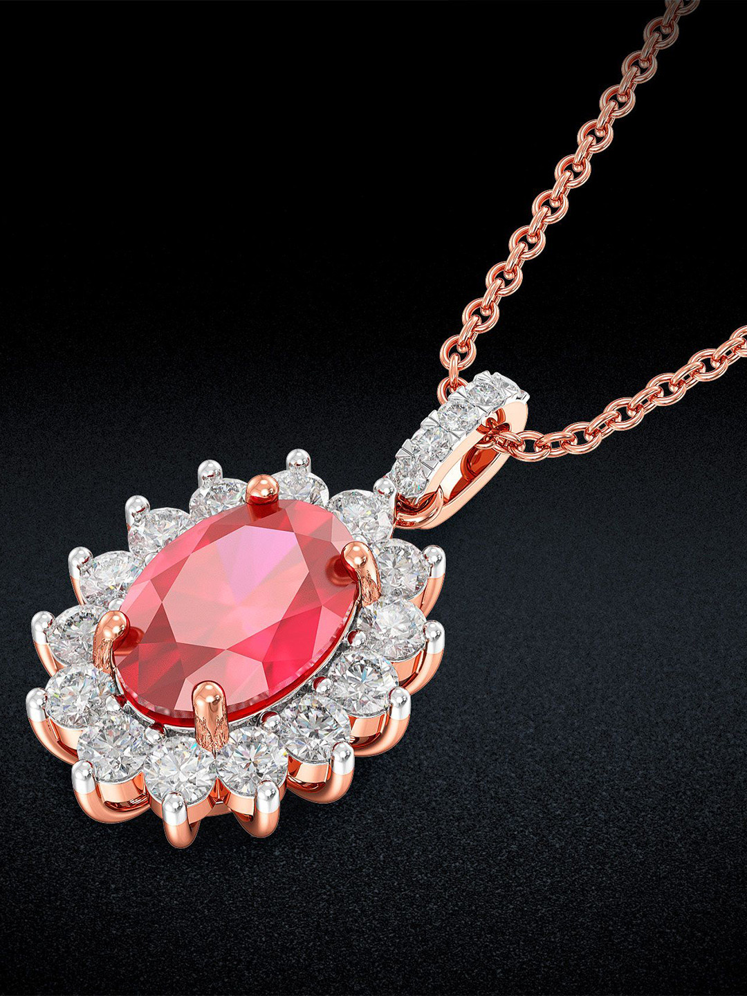 Joyalukkas Timeless Ruby Drop Diamond Pendant